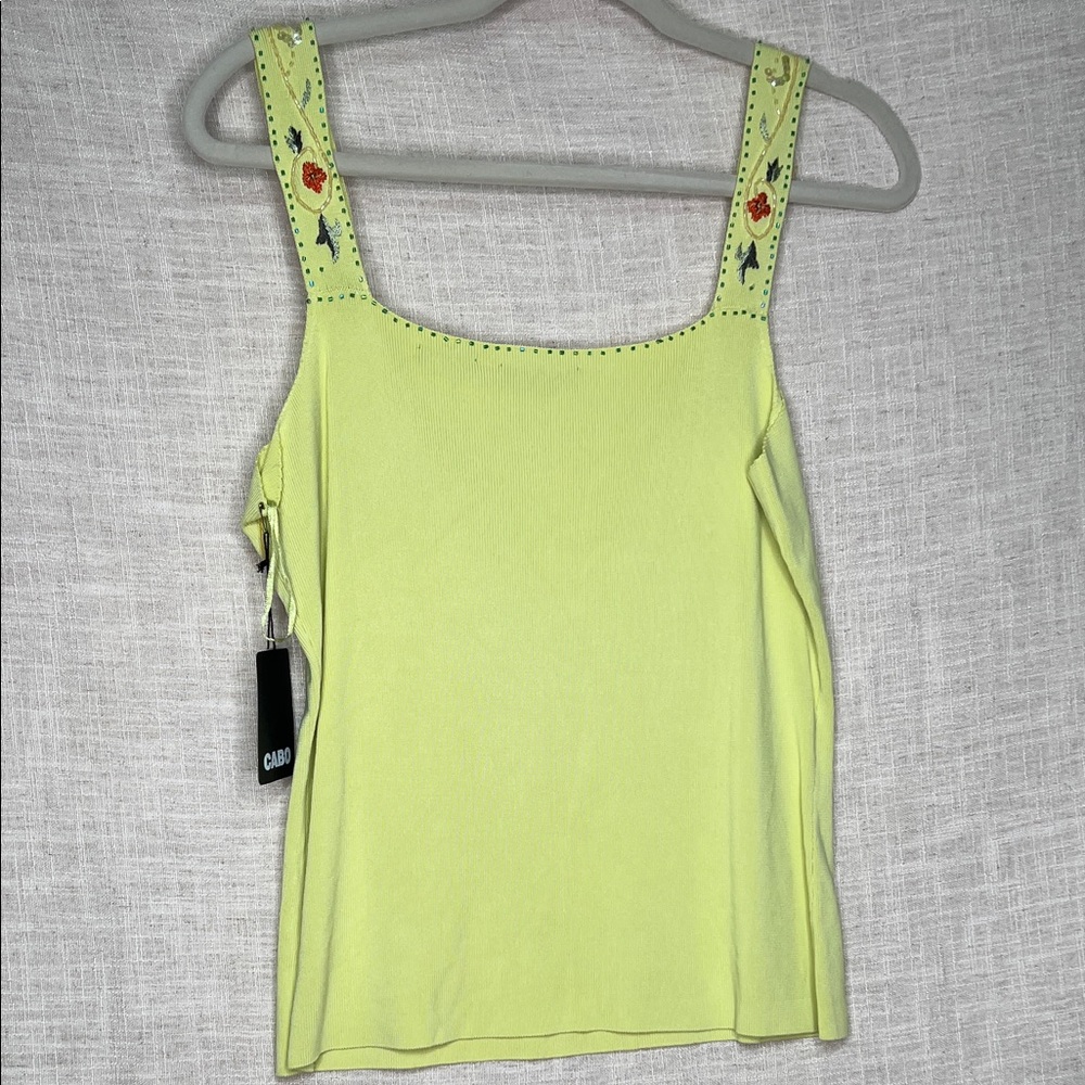 CABO Light Green Embroidered Women's Tank - Picture 5 of 5